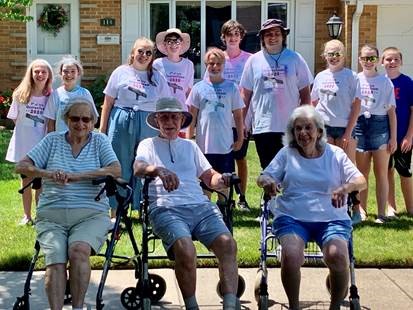 A group of individuals with mobility aids